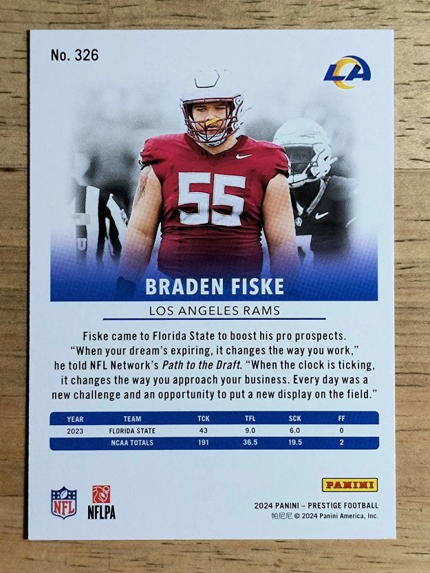 2024 Prestige #326 Braden Fiske RC
