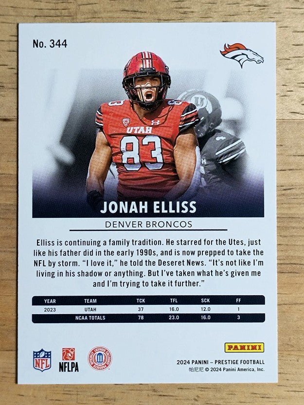 2024 Prestige #344 Jonah Elliss RC