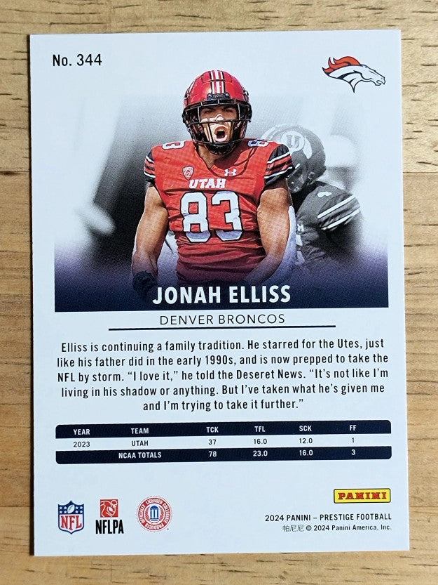 2024 Prestige #344 Jonah Elliss RC