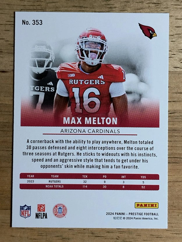 2024 Prestige #353 Max Melton RC