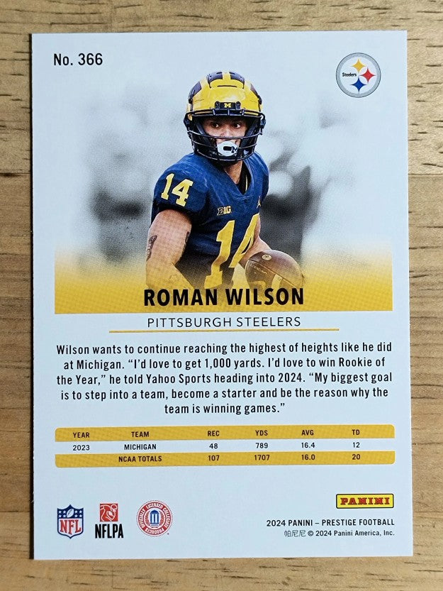 2024 Prestige #366 Roman Wilson RC