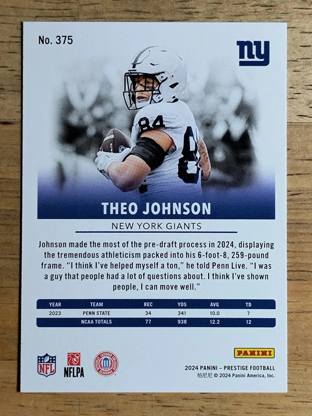 2024 Prestige #375 Theo Johnson RC