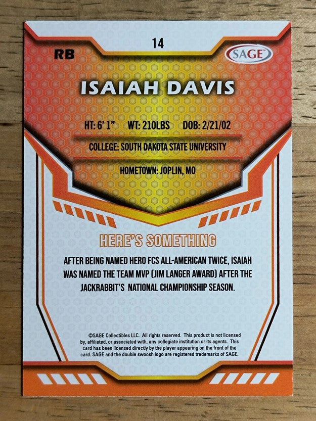2024 SAGE HIT #14 Isaiah Davis