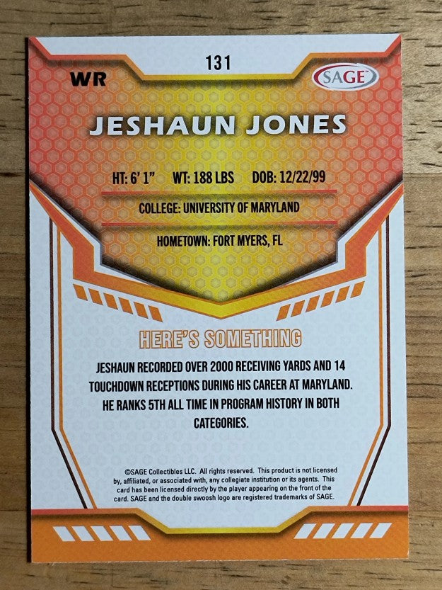 2024 SAGE HIT #131 Jeshaun Jones