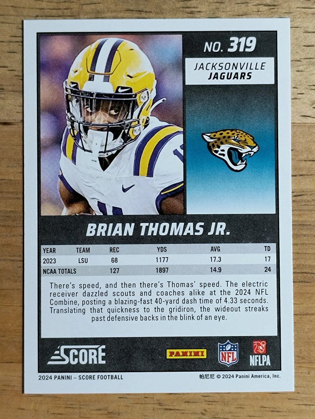 2024 Score #319 Brian Thomas Jr. RC