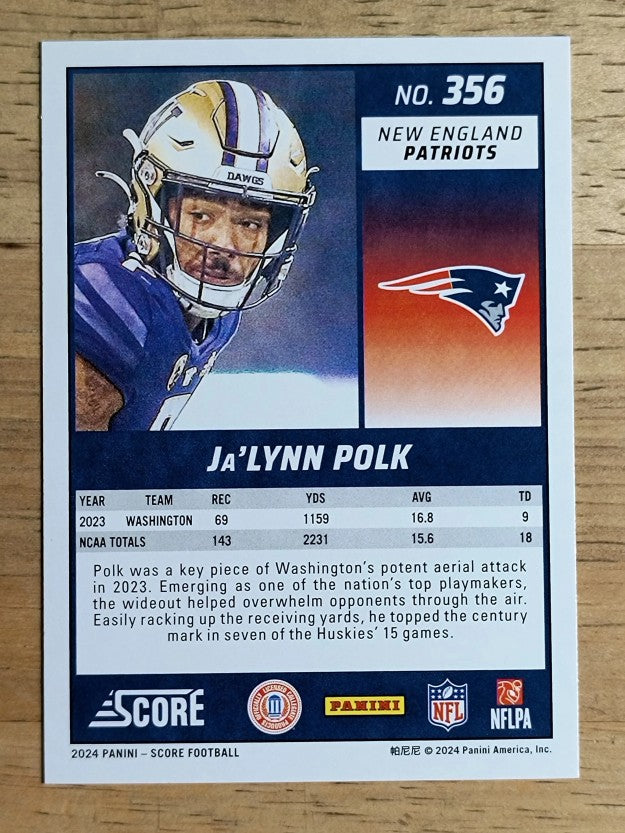 2024 Score #356 Ja'Lynn Polk RC