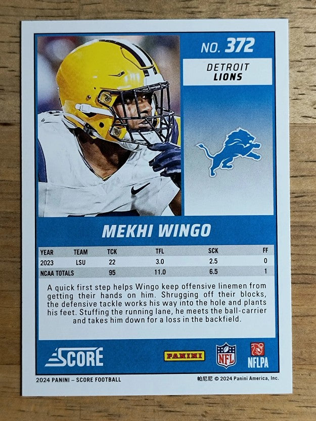 2024 Score #372 Mekhi Wingo RC
