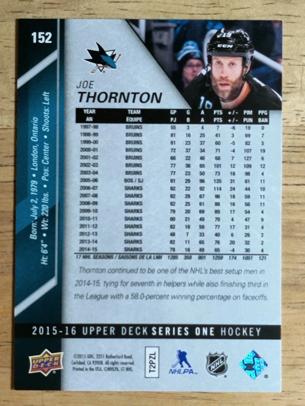 2015-16 Upper Deck #152 Joe Thornton