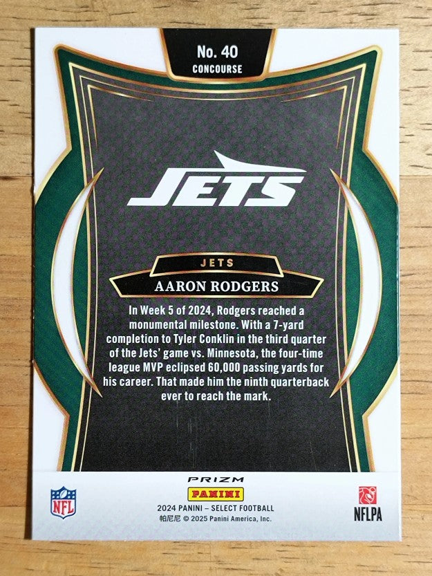 2024 Select Prizm Black and Green Shock #40 Aaron Rodgers