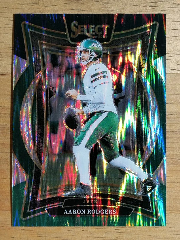 2024 Select Prizm Black and Green Shock #40 Aaron Rodgers