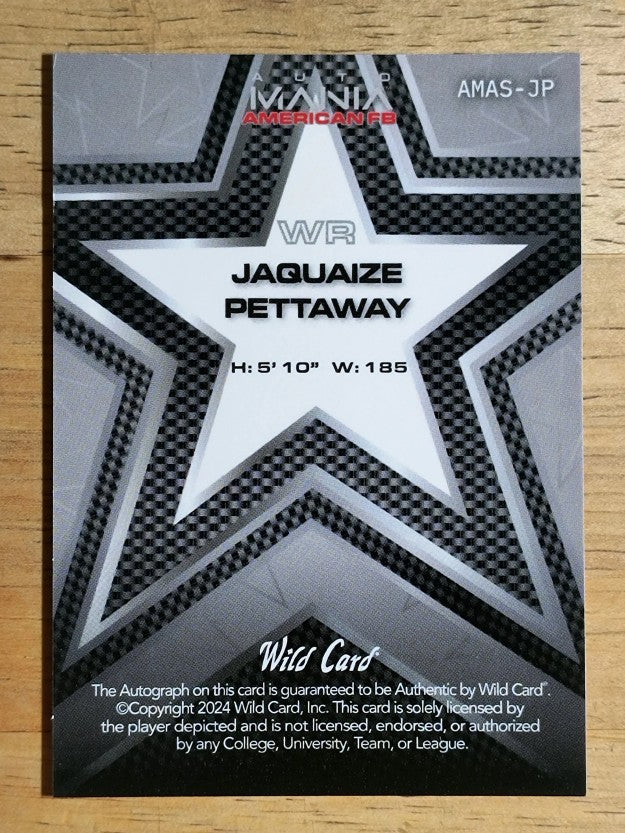 2024 Wild Card Auto Mania Star Mojo American Flag Jaquaize Pettaway (EXMT)