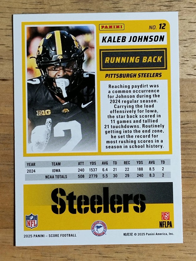 2025 Score Rookies Pumpkin #12 Kaleb Johnson