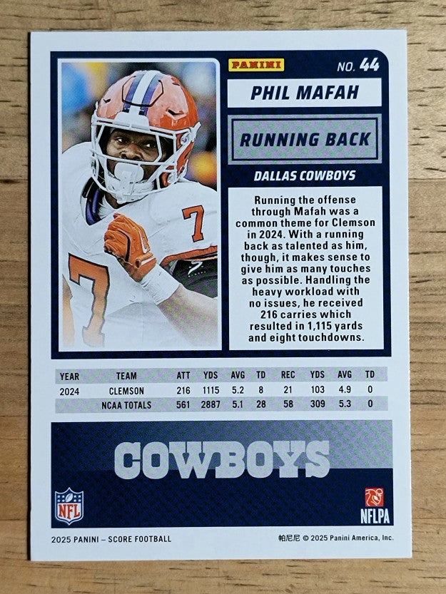 2025 Score Rookies Pumpkin #44 Phil Mafah