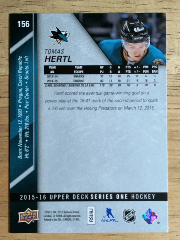 2015-16 Upper Deck #156 Tomas Hertl