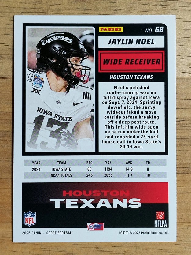 2025 Score Rookies Pumpkin #68 Jaylin Noel