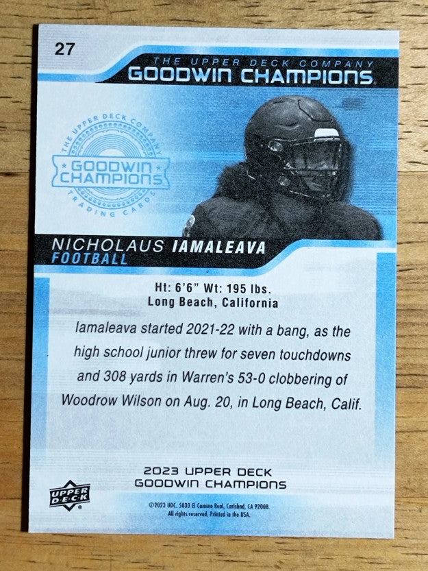 2023 Upper Deck Goodwin Champions #27 Nicholaus Iamaleava