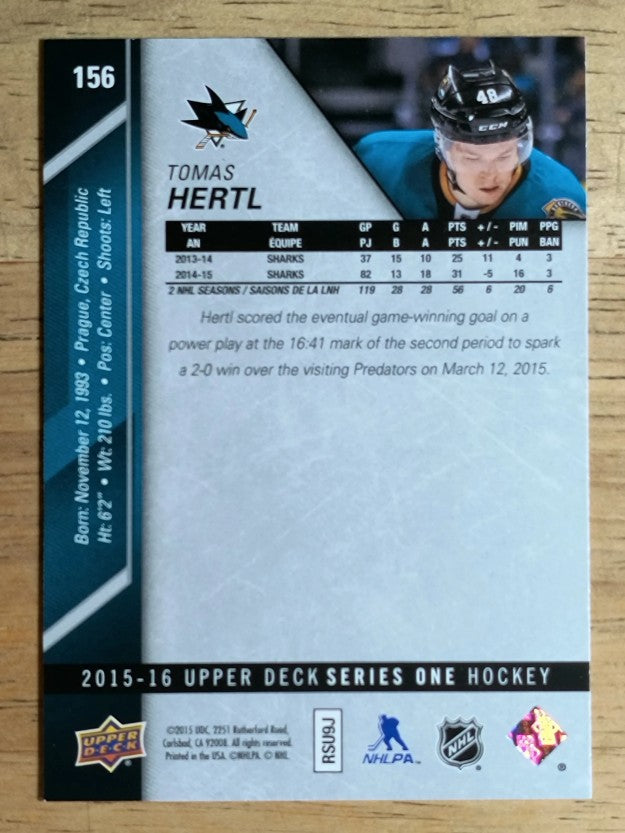 2015-16 Upper Deck #156 Tomas Hertl