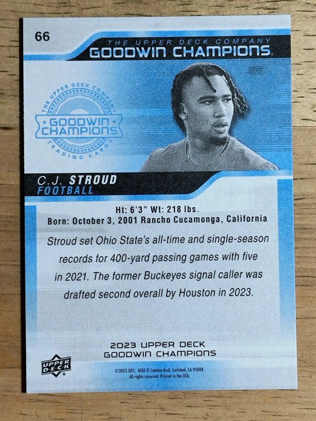 2023 Upper Deck Goodwin Champions #66 C.J. Stroud