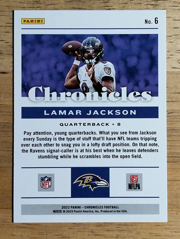 2022 Panini Chronicles #6 Lamar Jackson