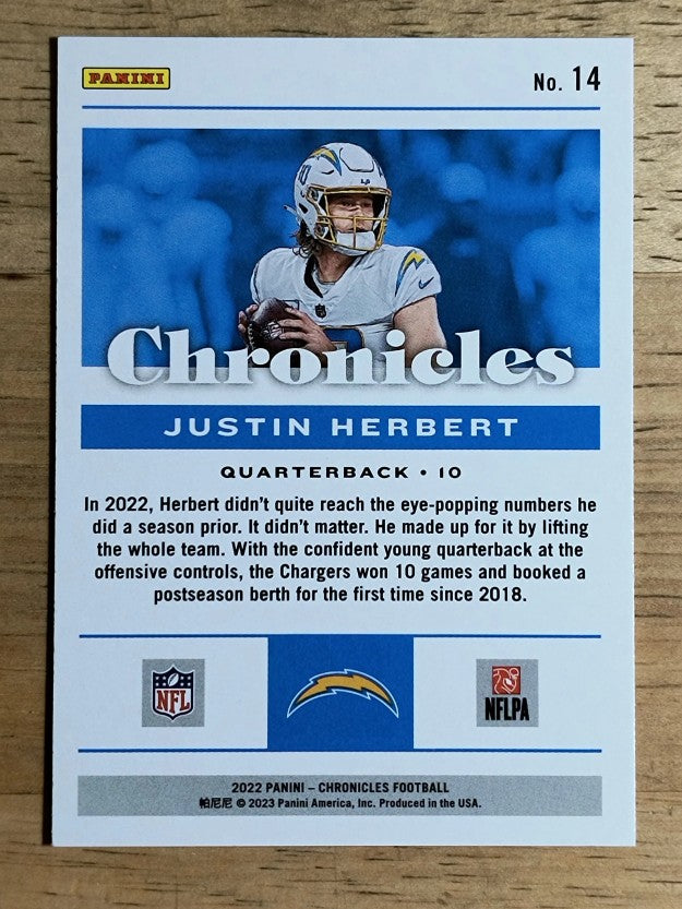 2022 Panini Chronicles #14 Justin Herbert