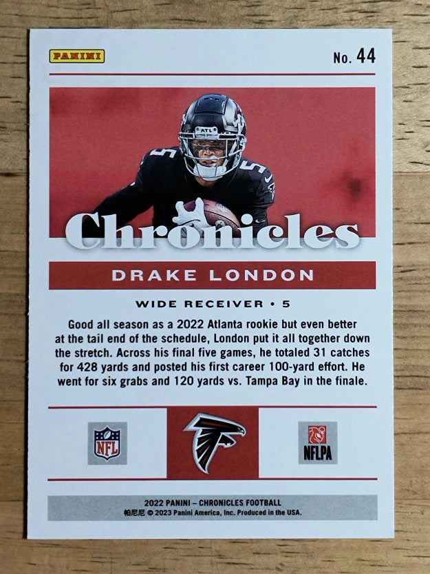 2022 Panini Chronicles #44 Drake London RC
