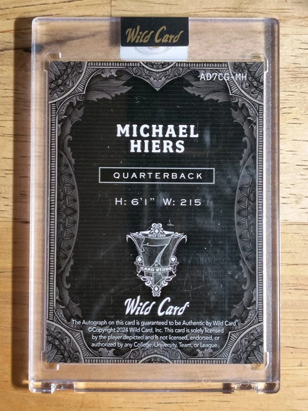 2024 Wild Card 7 Card Studs Green #AD7CGMH Michael Hiers /3