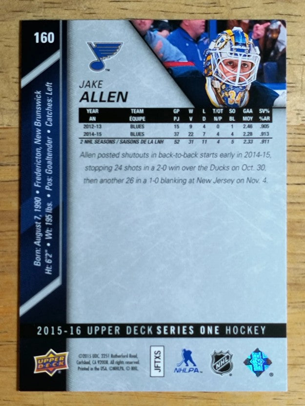 2015-16 Upper Deck #160 Jake Allen