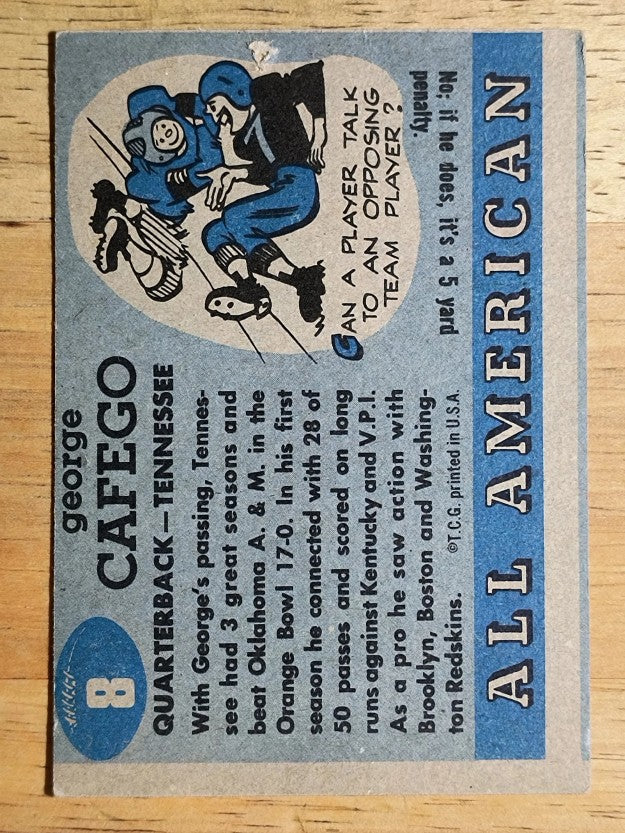 1955 Topps All American #8 George Cafego RC (VG)