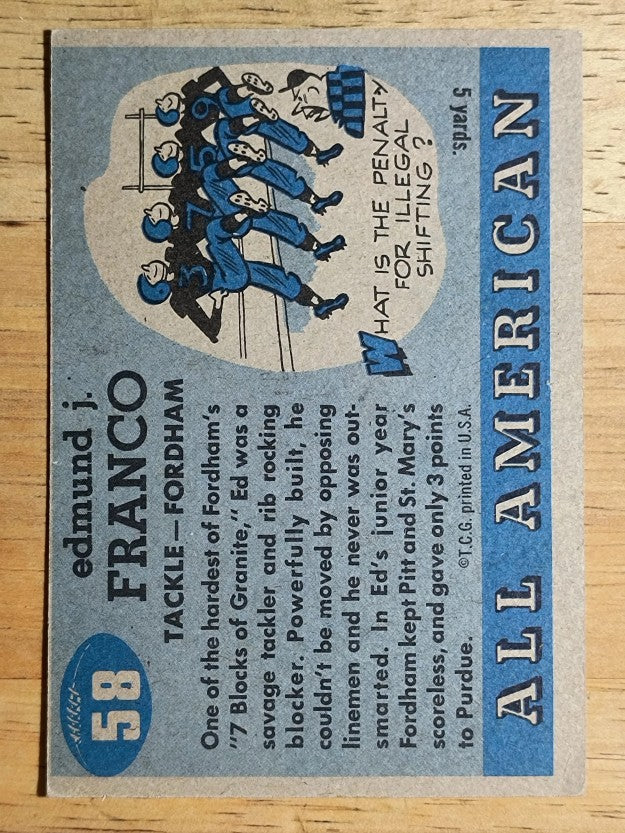 1955 Topps All American #58 Ed Franco RC (EX)