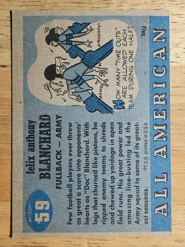 1955 Topps All American #59 Doc Blanchard RC (EX)