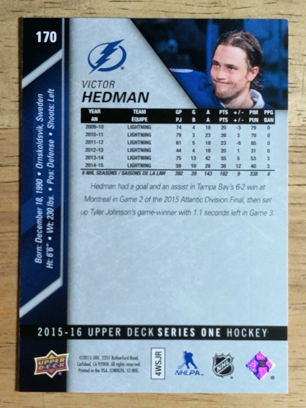 2015-16 Upper Deck #170 Victor Hedman