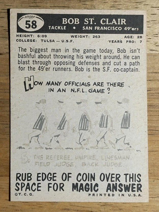 1959 Topps #58 Bob St.Clair (EX)
