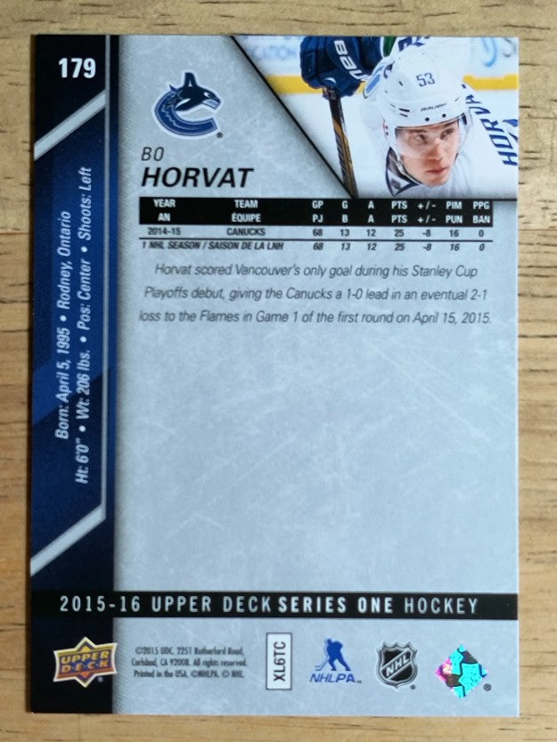 2015-16 Upper Deck #179 Bo Horvat