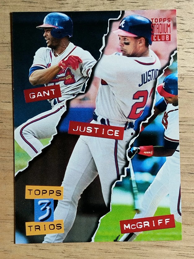 1994 Stadium Club #111 Ron Gant/David Justice/Fred McGriff