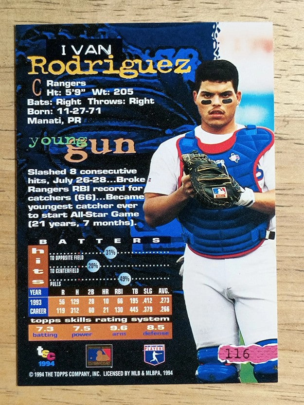 1994 Stadium Club #116 Ivan Rodriguez