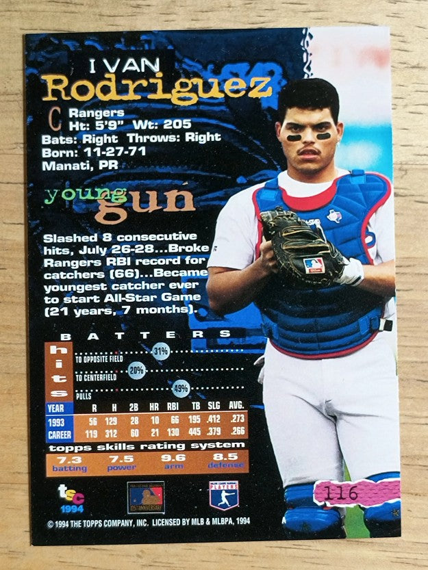 1994 Stadium Club #116 Ivan Rodriguez