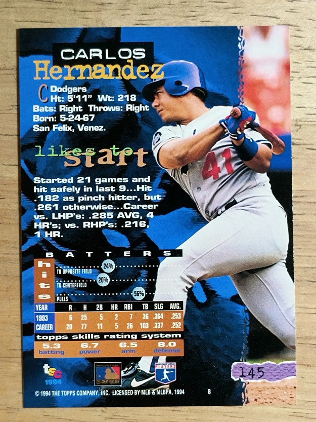 1994 Stadium Club #145 Carlos Hernandez