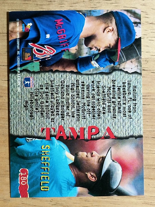 1994 Stadium Club #180 Fred McGriff/Gary Sheffield