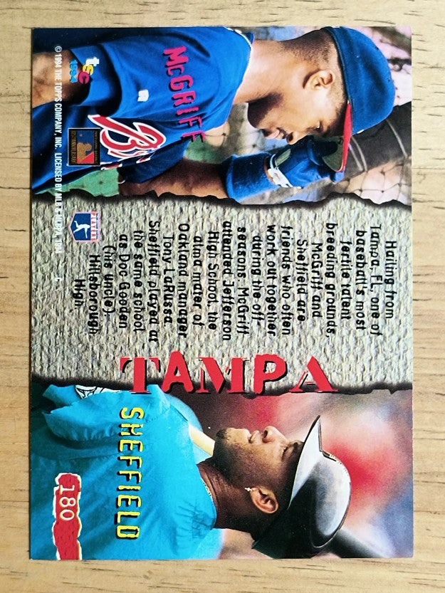 1994 Stadium Club #180 Fred McGriff/Gary Sheffield