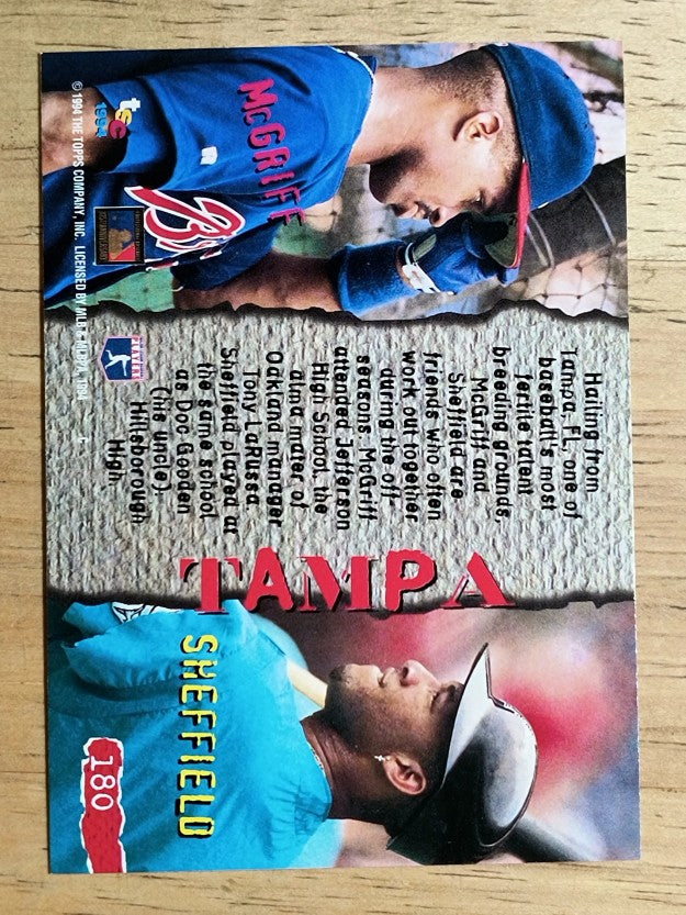 1994 Stadium Club #180 Fred McGriff/Gary Sheffield
