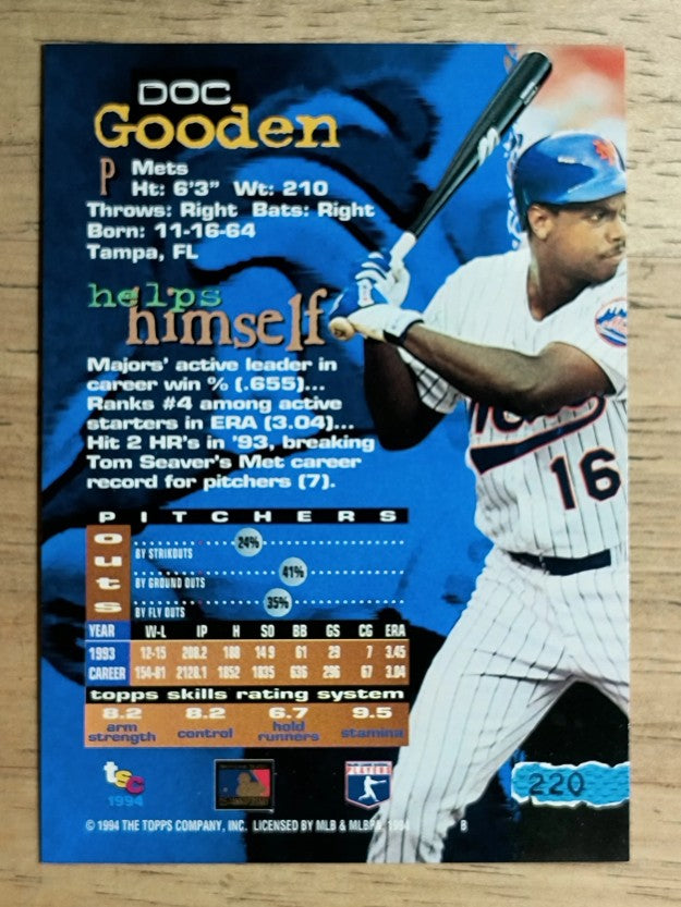 1994 Stadium Club #220 Dwight Gooden