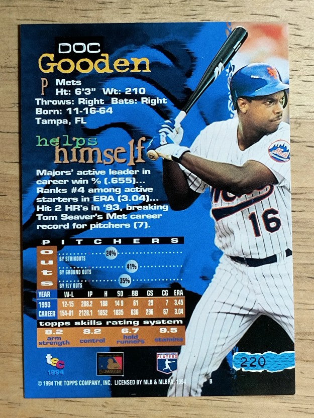 1994 Stadium Club #220 Dwight Gooden