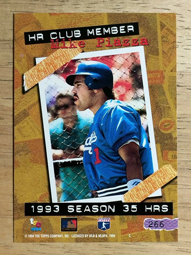 1994 Stadium Club #266 Mike Piazza HR