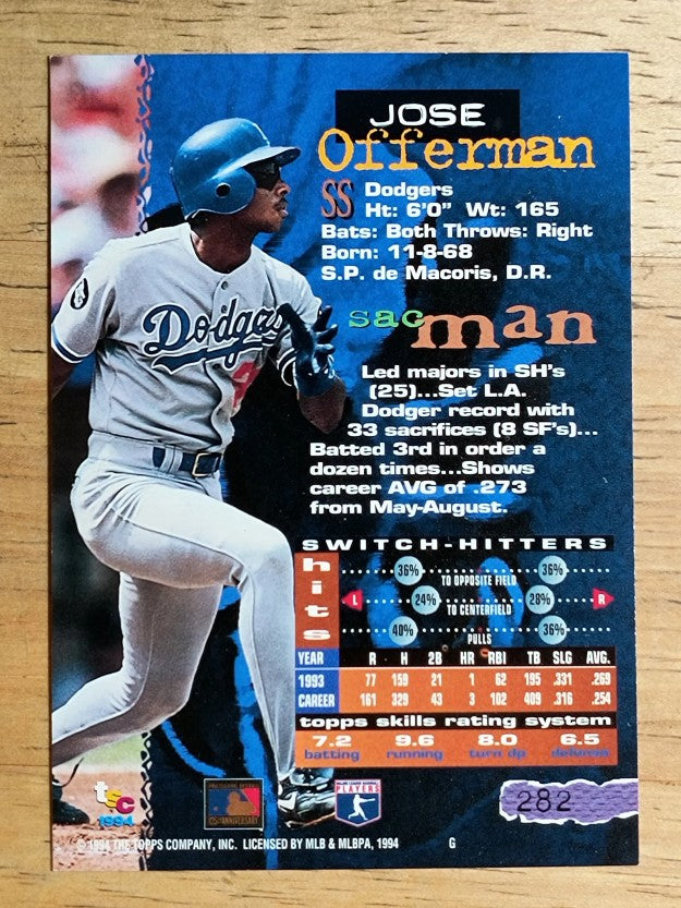 1994 Stadium Club #282 Jose Offerman