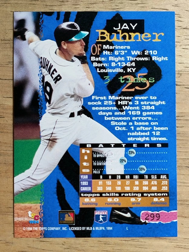 1994 Stadium Club #299 Jay Buhner