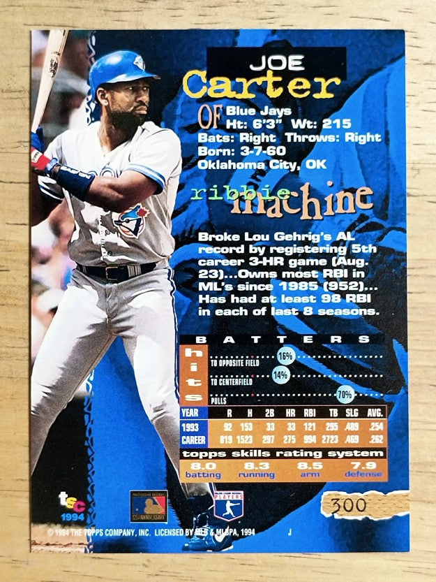 1994 Stadium Club #300 Joe Carter