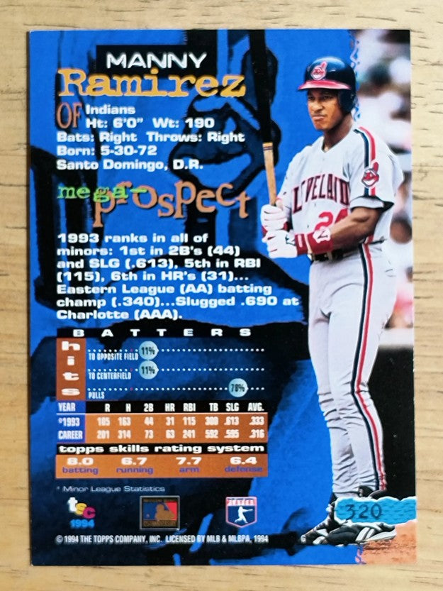 1994 Stadium Club #320 Manny Ramirez