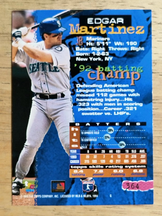 1994 Stadium Club #364 Edgar Martinez