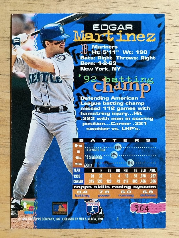 1994 Stadium Club #364 Edgar Martinez