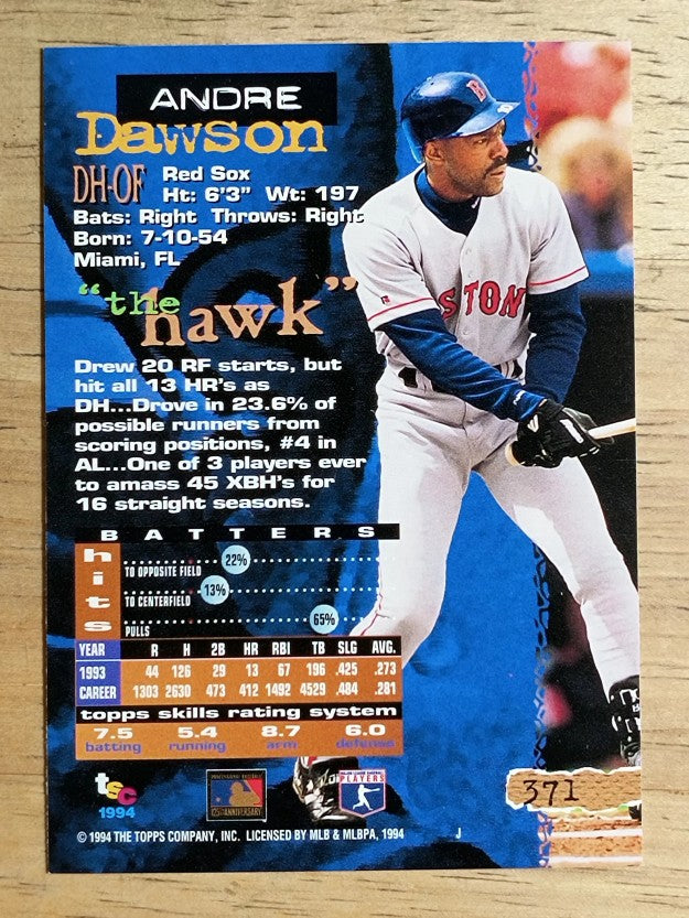 1994 Stadium Club #371 Andre Dawson